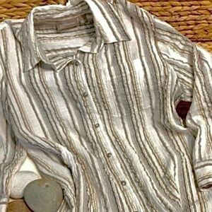Beach Stipe Crinkle Shirt